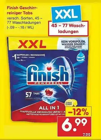 Netto Marken-Discount Finish Geschirrreiniger Tabs Angebot