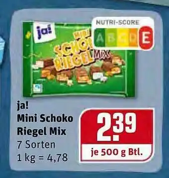 REWE Ja! Mini Schoko Riegel Mix Angebot