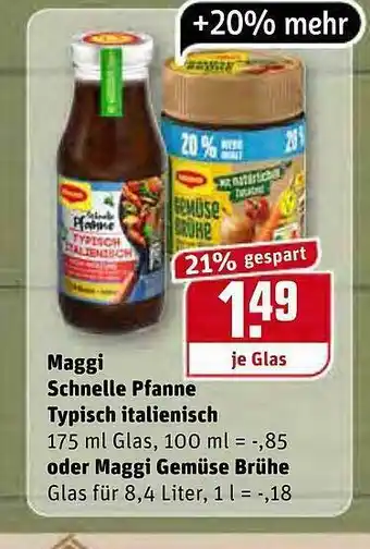 REWE Maggi Schnelle Pfanne Typisch Italienisch Oder Maggi Gemüse Brühe Angebot