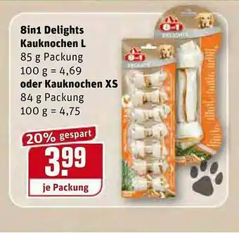 REWE 8in1 Delights Kauknochen L Oder XS Angebot