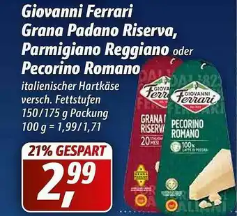 Simmel Giovanni Ferrari Grana Padano Riserva, Parmigiano Reggiano Oder Pecorino Romano Angebot