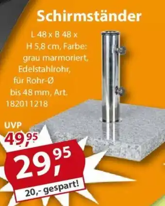 Sonderpreis Baumarkt Schirmständer Angebot