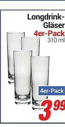 CENTERSHOP Longdrink-gläser 4er-pack Angebot