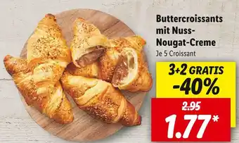 Lidl Unser brot buttercroissants mit nuss-nougat-creme Angebot