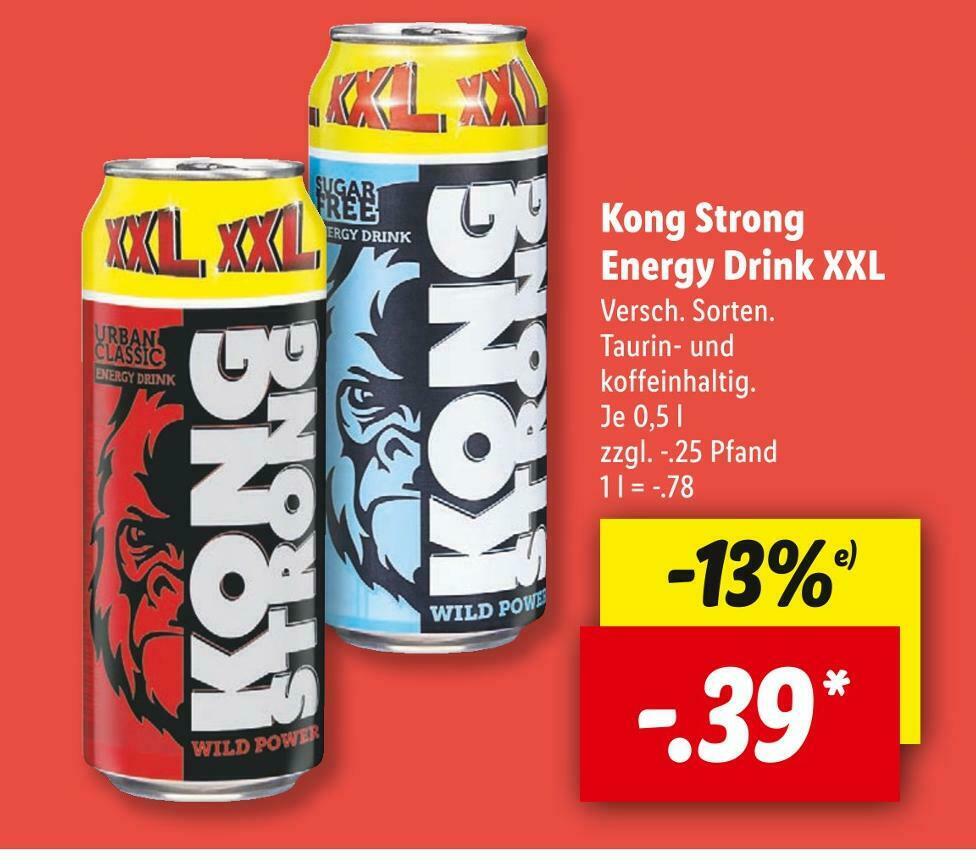 Kong strong energy drink xxl Angebot bei Lidl