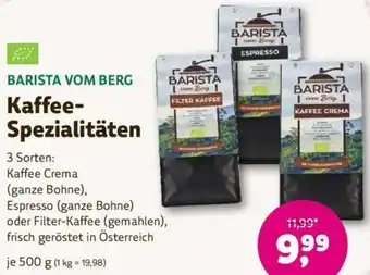 Denns BioMarkt BARISTA VOM BERG Kaffee Spezialitäten 500 g Angebot