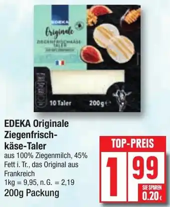 Edeka EDEKA Originale Ziegenfrischkäse-Taler 200g Packung Angebot