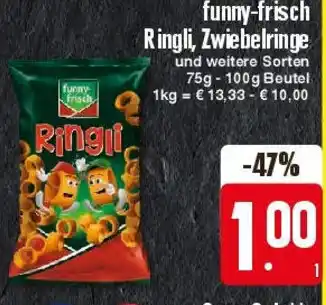 Edeka funny-frisch Ringli, Zwiebelringe 75-100g Angebot