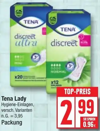 Edeka Tena Lady Hygiene-Einlagen Angebot