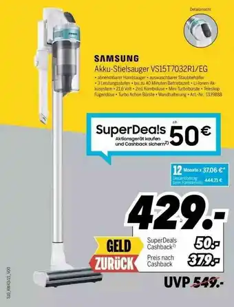 MEDIMAX Samsung Akku-stielsauger Vs15t7032r1.eg Angebot