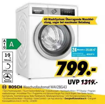 MEDIMAX Bosch Waschvollautomat Wav28g43 Angebot