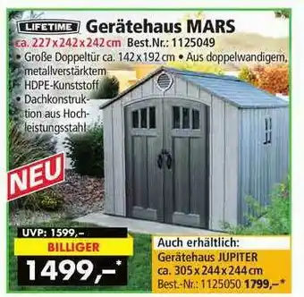 Norma24 Lifetime Gerätehaus MARS Angebot