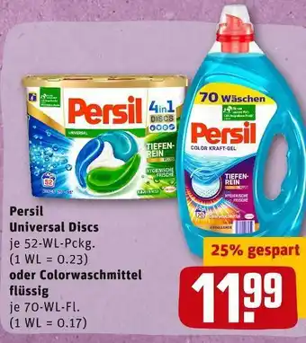 REWE Persil universal discs oder colorwaschmittel flüssig Angebot