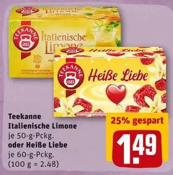 REWE Teekanne italienische limone oder heiße liebe Angebot