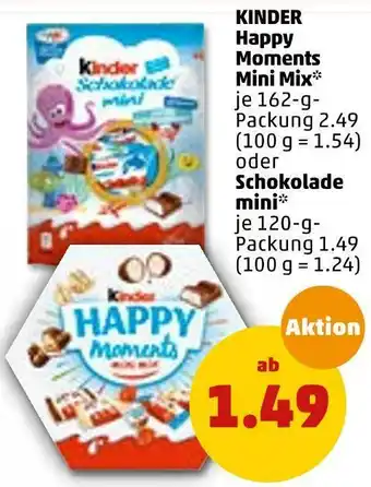 PENNY Kinder happy moments mini mix oder schokolade mini Angebot