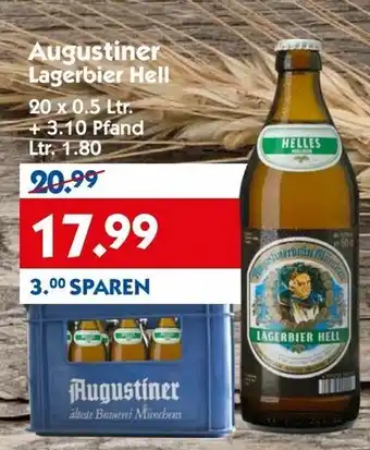 Hol'ab Getränkemarkt Augustiner Lagerbier Hell 20x0,5L Angebot