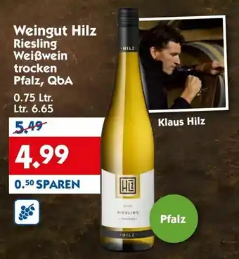 Hol'ab Getränkemarkt Weingut Hilz Riesling Weißwein trocken Pfalz, QbA 0,75L Angebot