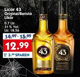 Hol'ab Getränkemarkt Licor 43 Original/ Baristo Likör 0,7L Angebot