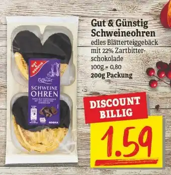 NP Discount Gut & Günstig Schweineohren 200g Angebot