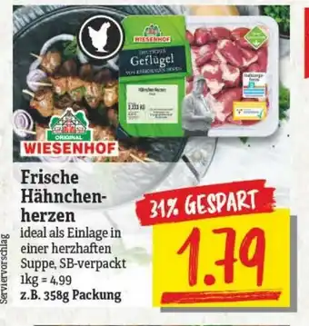 NP Discount Wiesenhof Frische Hähnchenherzen 358g Angebot