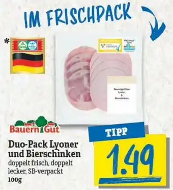 NP Discount Bauern Gut Duo Pack Lyoner und Bierschinken 100g Angebot