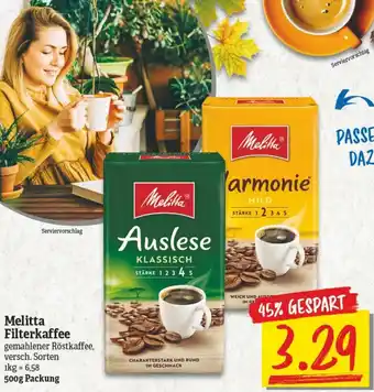 NP Discount Melitta Filterkaffee 500g Angebot