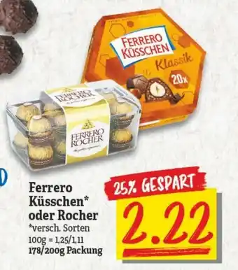 NP Discount Ferrero Küsschen oder Rocher 178/200g Angebot