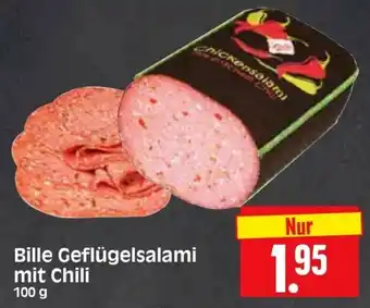 Edeka Herkules Bille Geflügelsalami mit Chili 100g Angebot