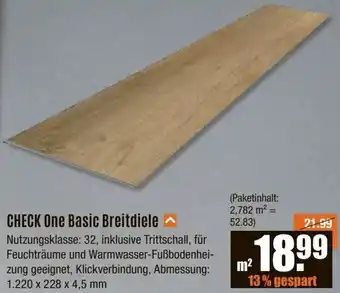 V Baumarkt CHECK One Basic Breitdiele Angebot