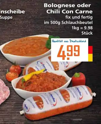 Klaas und Kock Bolognese oder Chili Con Carne 500g Angebot