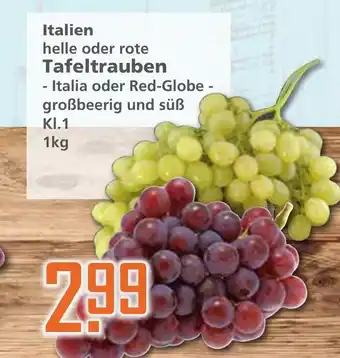 Klaas und Kock Italien helle oder rote Tafeltrauben 1kg Angebot