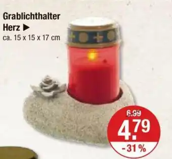 V Markt Grablichthalter Herz Angebot