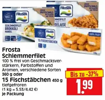 Edeka Herkules Frosta Schlemmerfilet 360g oder 15 Fischstäbchen 450g Angebot