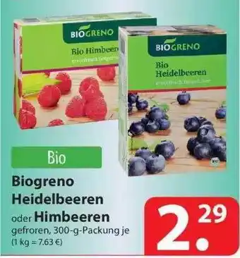 Famila Nord Ost Biogreno Heidelbeeren Oder Himbeeren 300g Angebot