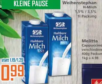 Klaas und Kock Weihenstephan H-Milch 1l Angebot