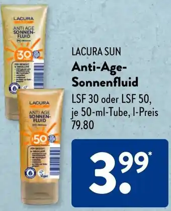 Aldi Süd LACURA SUN Anti-Age Sonnenfluid 50 ml Tube Angebot