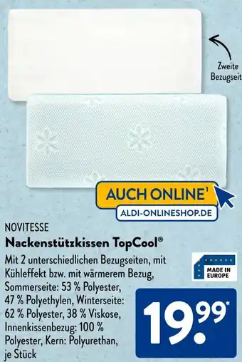 Aldi Süd NOVITESSE Nackenstützkissen TopCool Angebot