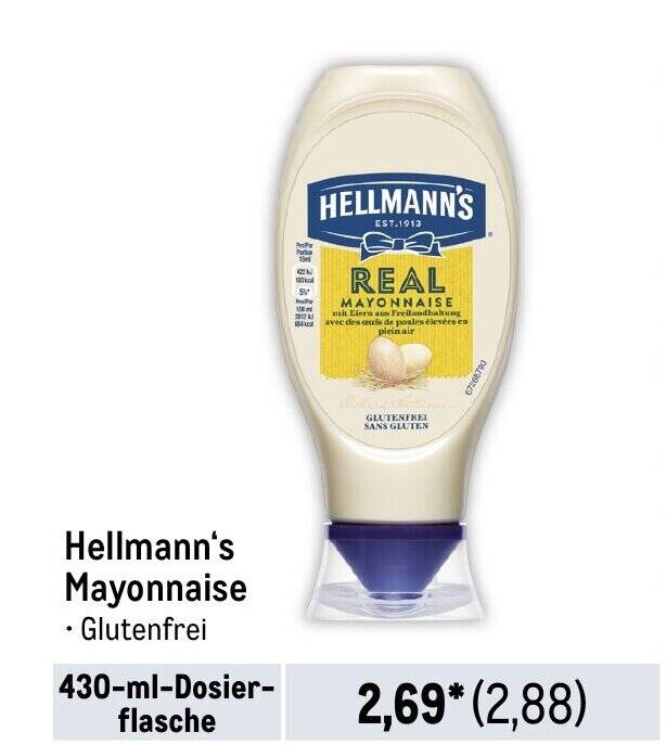 Hellmann's Mayonnaise 430mlDosierflasche Angebot bei METRO
