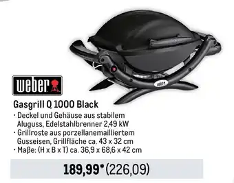 METRO weber Gasgrill Q 1000 Black Angebot