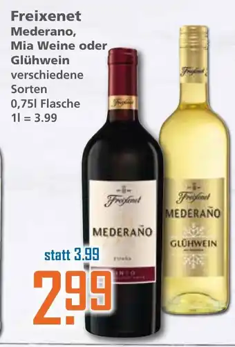 Klaas und Kock Freixenet Mederano Mia Weine oder Glühwein Angebot