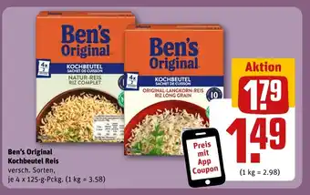 REWE Ben's Original Kochbeutel Reis je 4 x 124 g Angebot