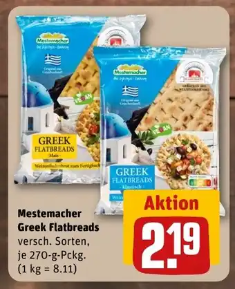 REWE Mestemacher Greek Flatbreads versch. Sorten, je 270-g-Pckg. Angebot