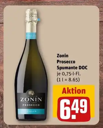 REWE Zonin Prosecco Spumante DOC je 0,75 L Angebot