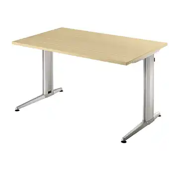 ManoMano Schreibtisch Mumbai, 720 x 1200 x 800 mm, C-Fuß, weißaluminium/ahorn - beige Angebot