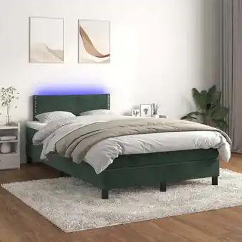 ManoMano Boxspringbett mit Matratze & LED,Schlafzimmerbett,Polsterbett,Hotellbett Dunkelgrün 120x200 cm Samt DXJT949559 Maisonchic Angebot