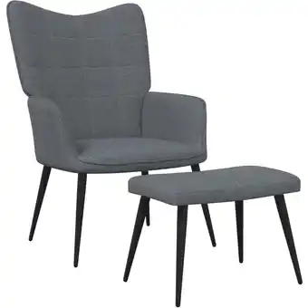 ManoMano Relaxsessel mit Hocker Wohnzimmerstuhl Stuhl für Esszimmer Wohnzimmer & Schlafzimmer Dunkelgrau Stoff DE94036 Angebot