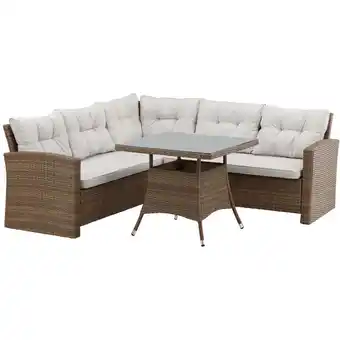 ManoMano Watford Loungeset 2 Teile natur Angebot