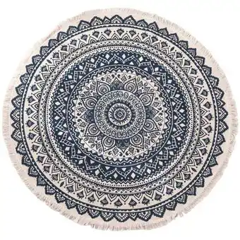 ManoMano Teppich Rund - Teppich Mandala Baumwolle mit Quasten,90CM Angebot