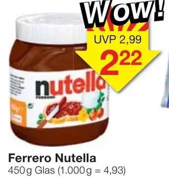 Jawoll Ferrero Nutella 450g Angebot