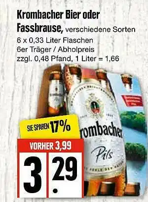 Edeka Krombacher Bier Oder Fassbrause Angebot